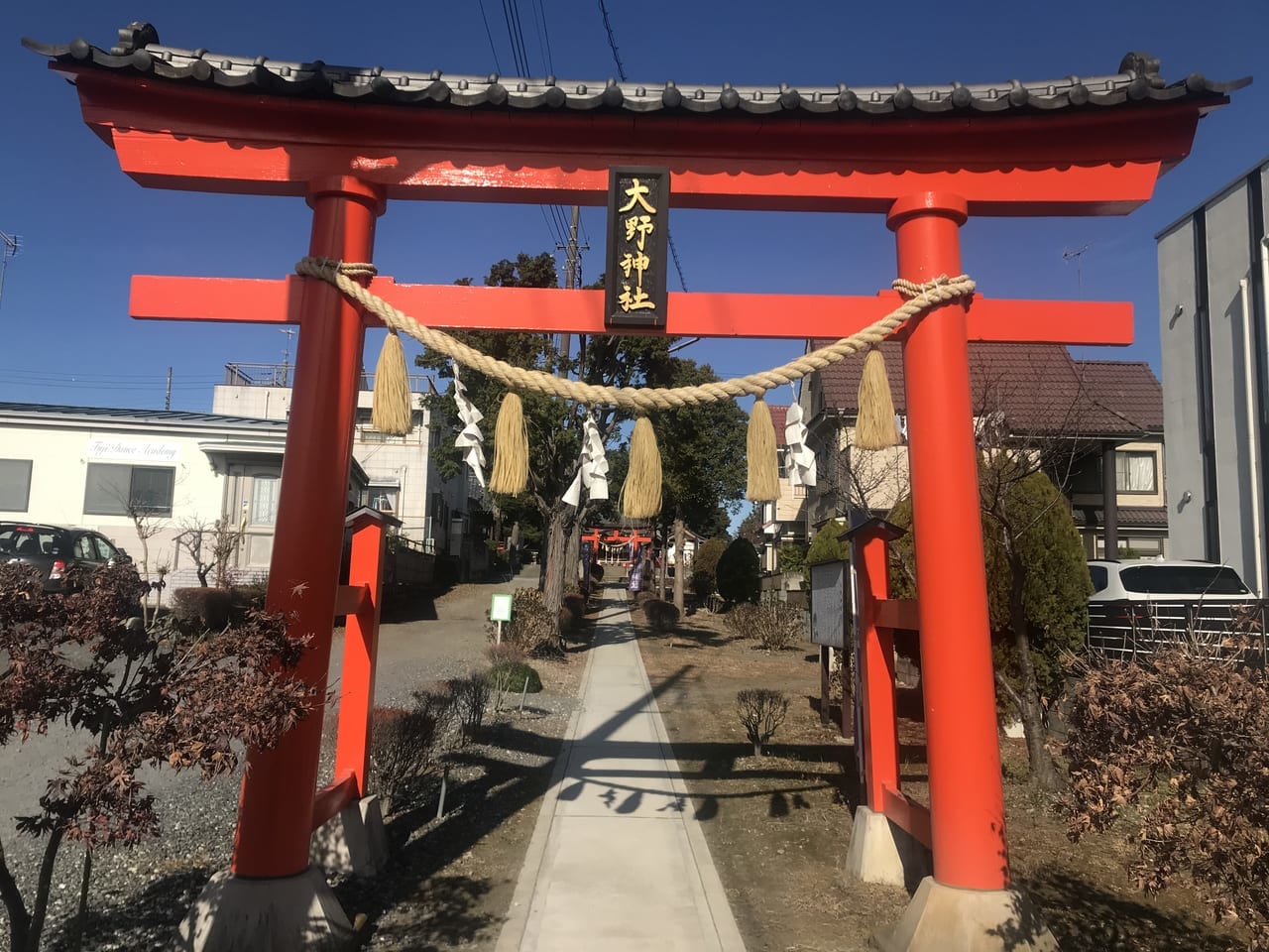 埼玉の嵐神社「氷川山大野神社」の鳥居
